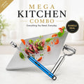Mega Kitchen Combo – Stainless Steel Cutting Board, USB Electric Lighter & Peeler