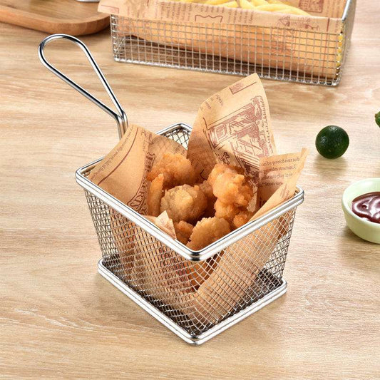 Mini Stainless Steel Fry Basket - Restaurant-Style Snack Serving Basket
