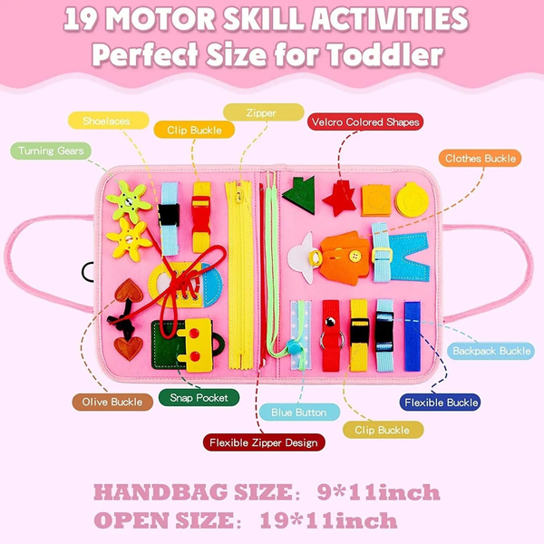 Montessori Kids Multi-functional Activity Busy Book - Pink