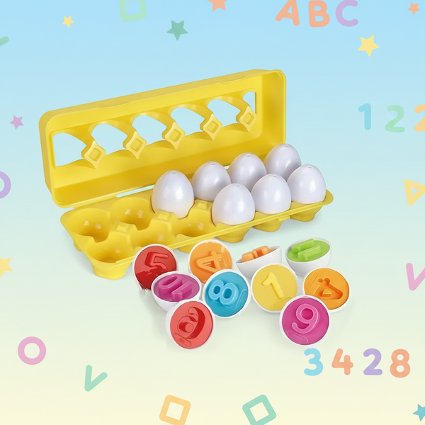 Montessori Number Matching Eggs With Storage Box - 12Pcs