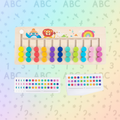 Montessori Wooden 12 Color Slide Puzzle Board