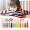 Montessori Wooden 12 Color Slide Puzzle Board