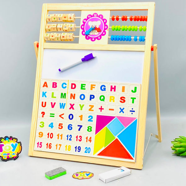 Multi-functional Wooden Logarithmic Black & White Board