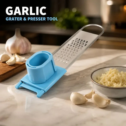 Manual Garlic Grater with Finger-Protection Holder