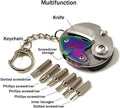Mini Stainless Steel Folding Knife. Circle shaped with screw heads
