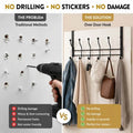 Over Door Hook Hanger Multi Hook Organizer Iron Door Hanging Rack for Clothes Towels Bags