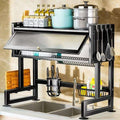 Over Sink Dish Drainer Rack with Splash Guard Cabinet