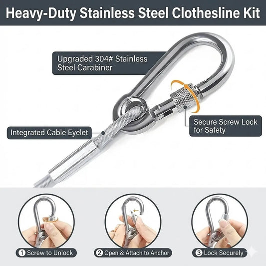 Premium Stainless Steel PVC Coated Clothesline – Heavy-Duty Rust-Resistant Drying Wire