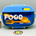 Stainless Steel School Lunch Box With Spoon - Blue