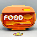 Stainless Steel School Lunch Box With Spoon - Orange