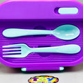 Stainless Steel School Lunch Box With Spoon - Purple
