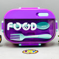 Stainless Steel School Lunch Box With Spoon - Purple