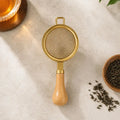 Premium Tea Strainer with Wooden Handle – Fine Mesh Stainless Steel Tea Filter