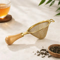 Premium Tea Strainer with Wooden Handle – Fine Mesh Stainless Steel Tea Filter
