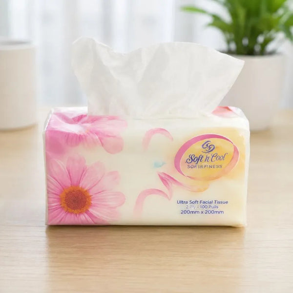 2 Ply Soft Facial Tissue Box – Ultra Soft & Highly Absorbent