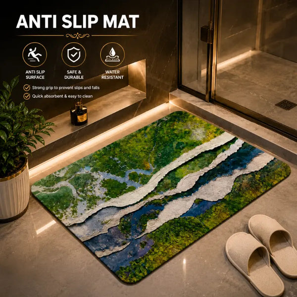 Premium Anti Slip Floor Mat - Waterproof Quick Dry Non-Skid Door & Bathroom Rug (Random Design)