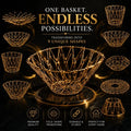 Premium Foldable Stainless Steel Fruit Basket – 9 Shape Transforming Multifunctional Storage Basket