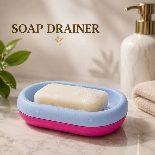 Premium Self-Draining Soap Holder (Pack of 2) - Bathroom & Kitchen Soap Dish Organizer