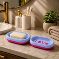 Premium Self-Draining Soap Holder (Pack of 2) - Bathroom & Kitchen Soap Dish Organizer