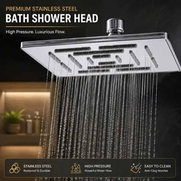 Premium Stainless Steel Bath Shower Head – High Pressure Handheld Shower