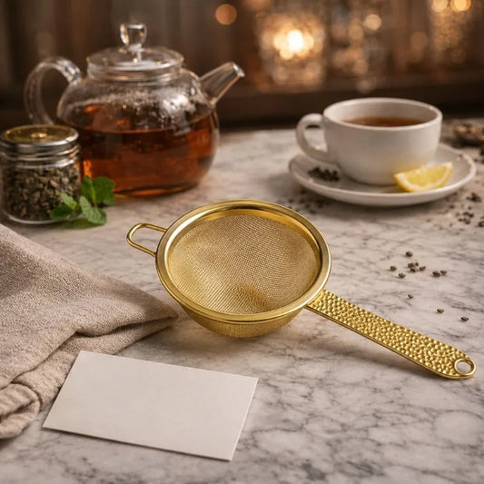 Premium Stainless Steel Tea Strainer – Fine Mesh Tea Filter for Loose Leaf Tea