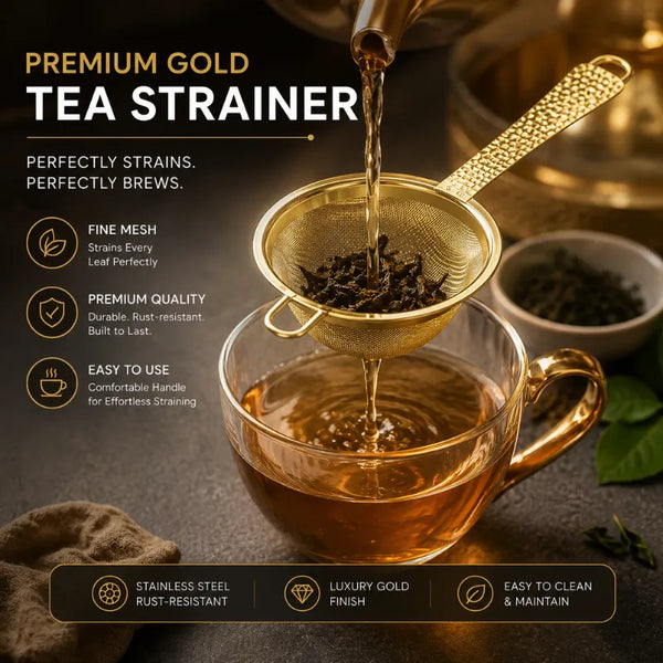 Premium Stainless Steel Tea Strainer – Fine Mesh Tea Filter for Loose Leaf Tea