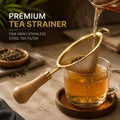 Premium Tea Strainer with Wooden Handle – Fine Mesh Stainless Steel Tea Filter