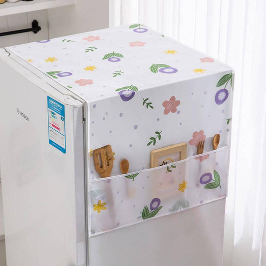 Fridge Top Cover with Storage Pockets - Waterproof, Dustproof