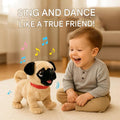 RC Realistic Plush Pug Walking Dog With Music