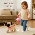 RC Realistic Plush Pug Walking Dog With Music