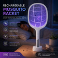 Rechargeable Electric Mosquito Racket USB Bug Zapper UV Light Insect Killer