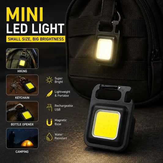 Rechargeable Keychain Light – COB Mini Flashlight with 4 Lighting Modes