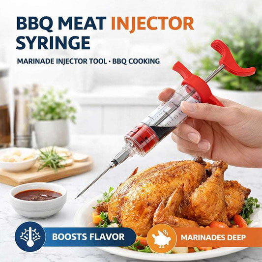 BBQ Meat Injector Syringe: Marinade Injector for Turkey, Chicken & Beef