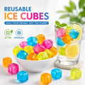 Reusable Ice Cubes BPA Free Colorful Ice Cube Set for Drinks Refreezable Ice Cubes