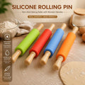 Silicone Rolling Pin – Non-Stick Baking Roller with Wooden Handles