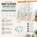 Small Baby Clothes Drying Rack with Rotatable Hook & Strong Clips – Portable Hanging Drying Hanger