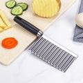 Stainless Steel Crinkle Cutter, Wave Blade Potato & Vegetable Slicer