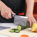 Stainless Steel Crinkle Cutter, Wave Blade Potato & Vegetable Slicer