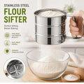 Stainless Steel Flour Sifter – Hand Press Baking Sieve