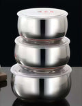 Stainless Steel Food Storage Bowls with Airtight Lids (3 PCS)