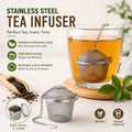 Stainless Steel Loose Leaf Tea Infuser – Reusable Locking Mesh Tea Strainer for Hot & Iced Tea
