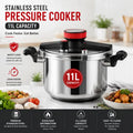 Stainless Steel Pressure Cooker with Safety Lock (11L)