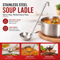 Stainless Steel Soup Ladle Long Handle Oil Pouring Spoon Kitchen Serving Spoon