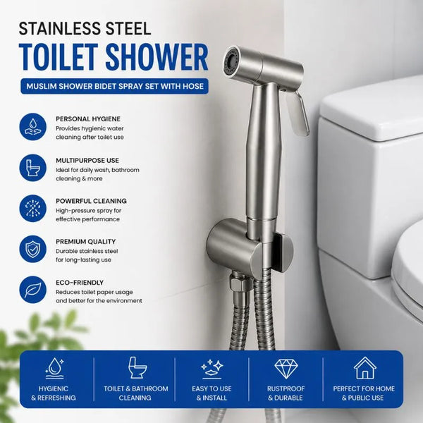 Stainless Steel Toilet Shower – Muslim Shower Bidet Spray Set with Hose
