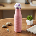 Stainless Steel Football Water Bottle - Pink