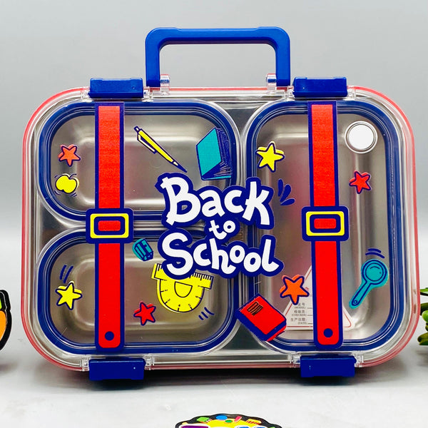 Stainless Steel Kids Lunch Box With Spoon & Chopsticks