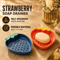 Strawberry Self-Draining Soap Holder – Cute Bathroom Soap Dish Drainer Tray - Pack of 2