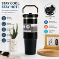 Vacuum Insulated Stainless Steel Travel Mug with Handle