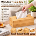 Wooden Tissue Box Holder for Home, Office & Bathroom