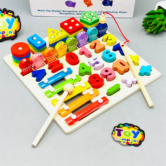 Wooden 4in1 Xylophone & Fishing Game